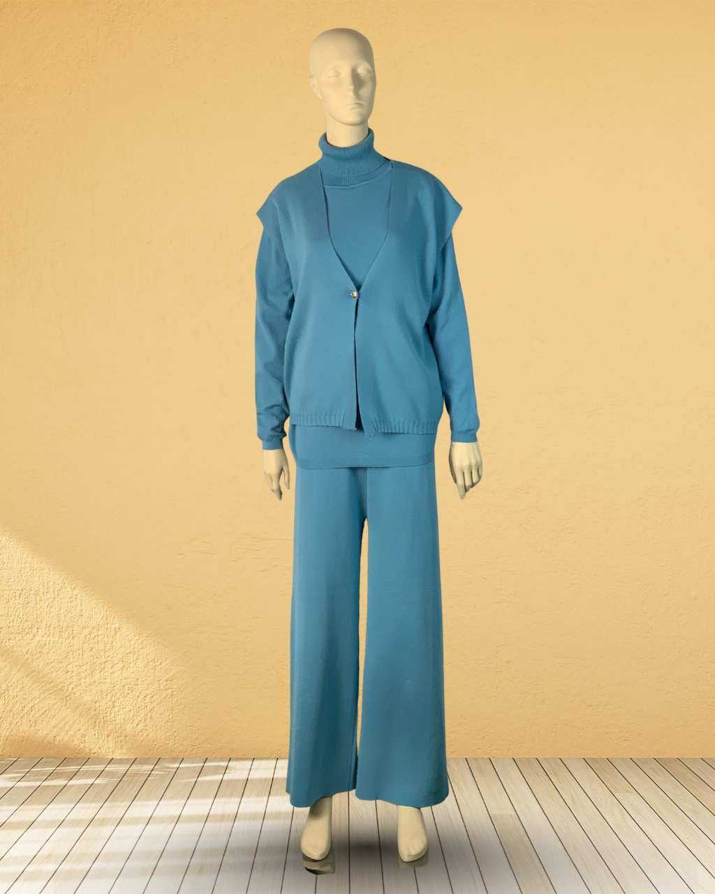 3-Piece Inner, Half-Sleeve Sweater & Trouser Set