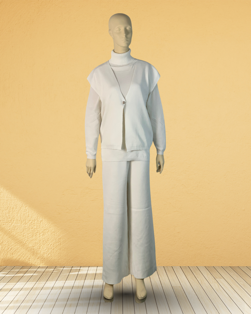 3-Piece Inner, Half-Sleeve Sweater & Trouser Set