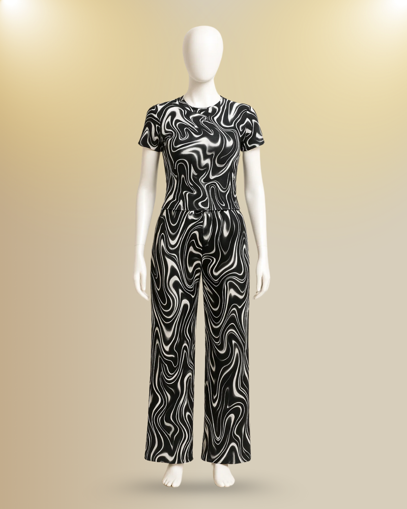 Marble Printed Track Suit