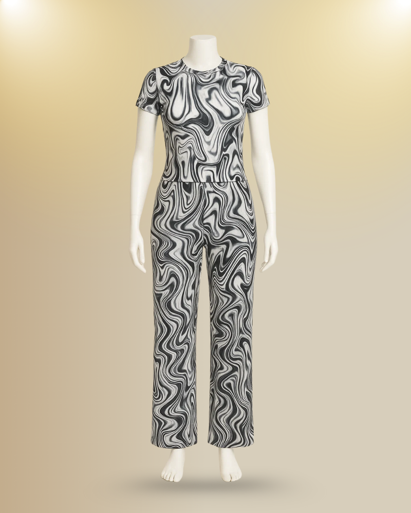 Marble Printed Track Suit