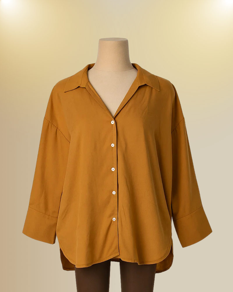 Down Shoulder Baggy Shirt