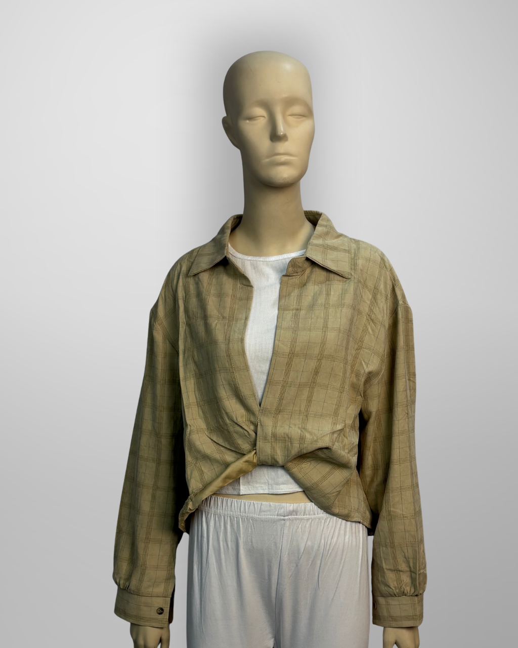 Crop Top Check Pattern