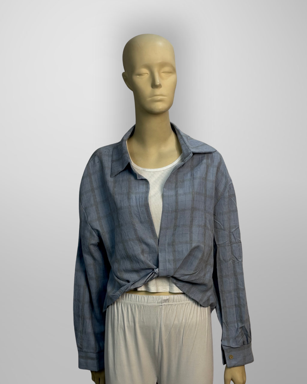 Crop Top Check Pattern