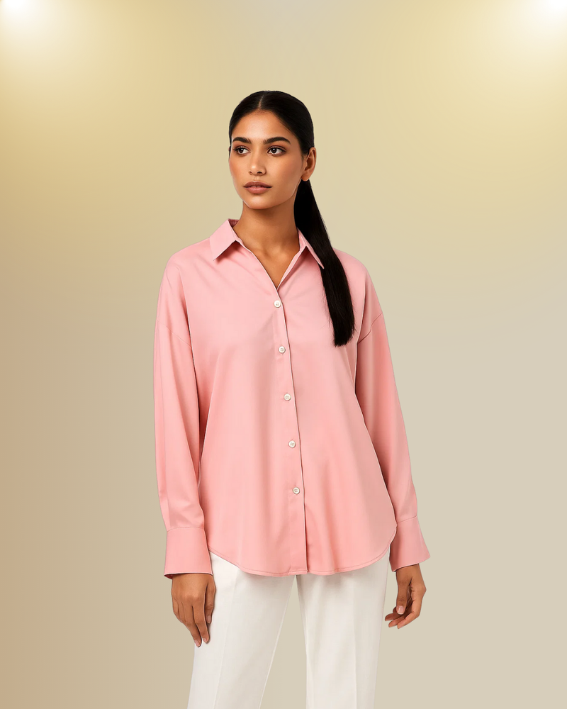 Down Shoulder Baggy Shirt