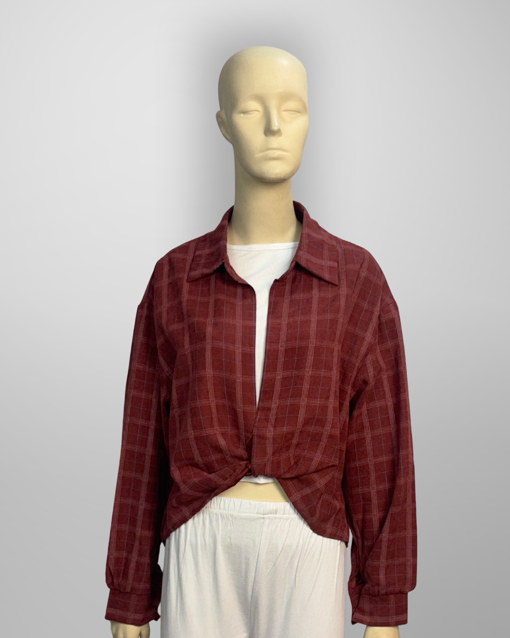 Crop Top Check Pattern