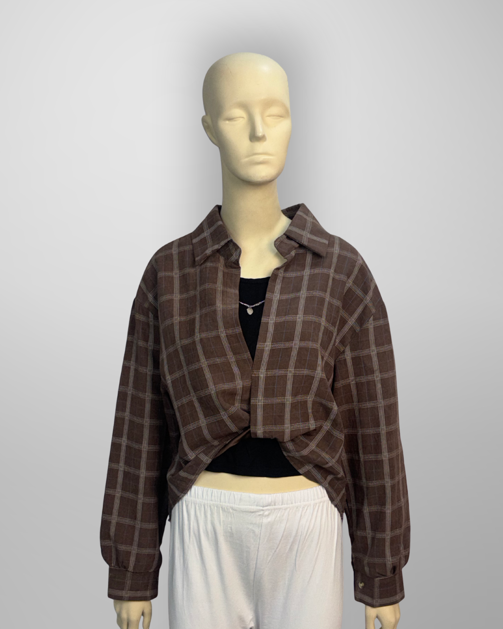 Crop Top Check Pattern