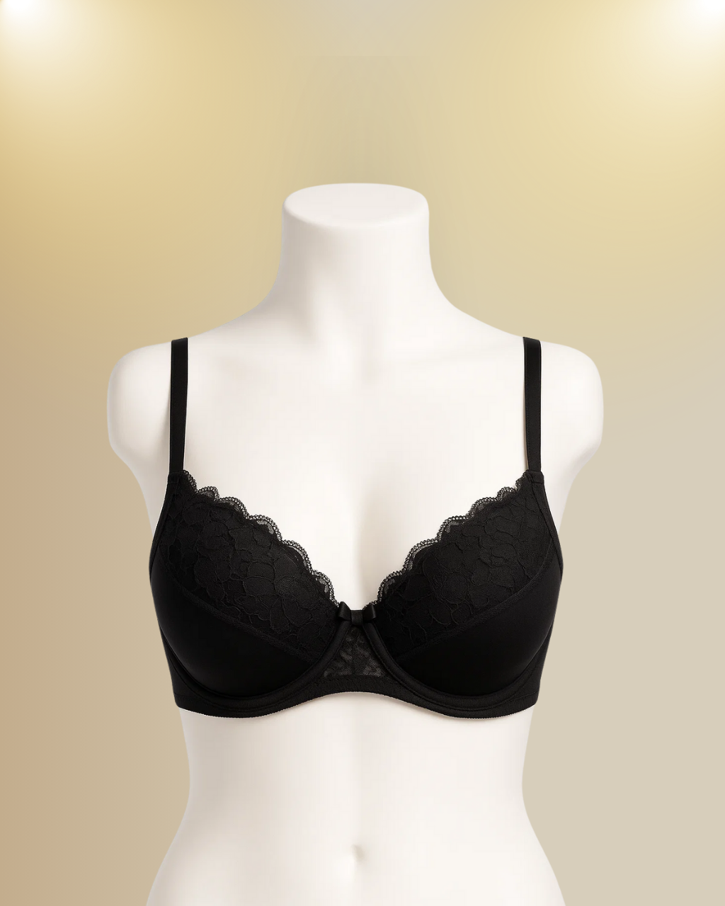 Black Lace Trim Bra
