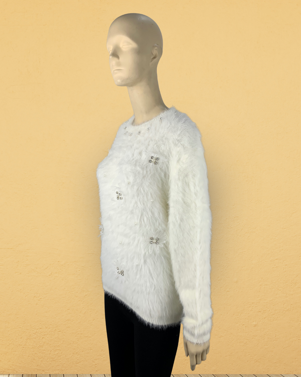 Fuzzy Knit Round Neck Sweater