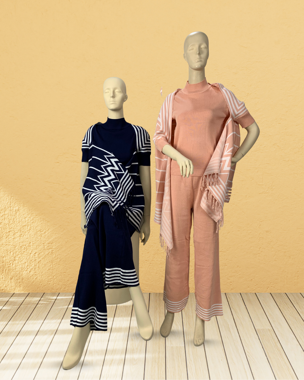 3 Piece Co-Ord Set with Cape Shawl