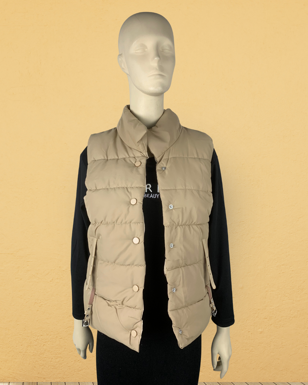 Sleeveless Polyester Buckle Jacket
