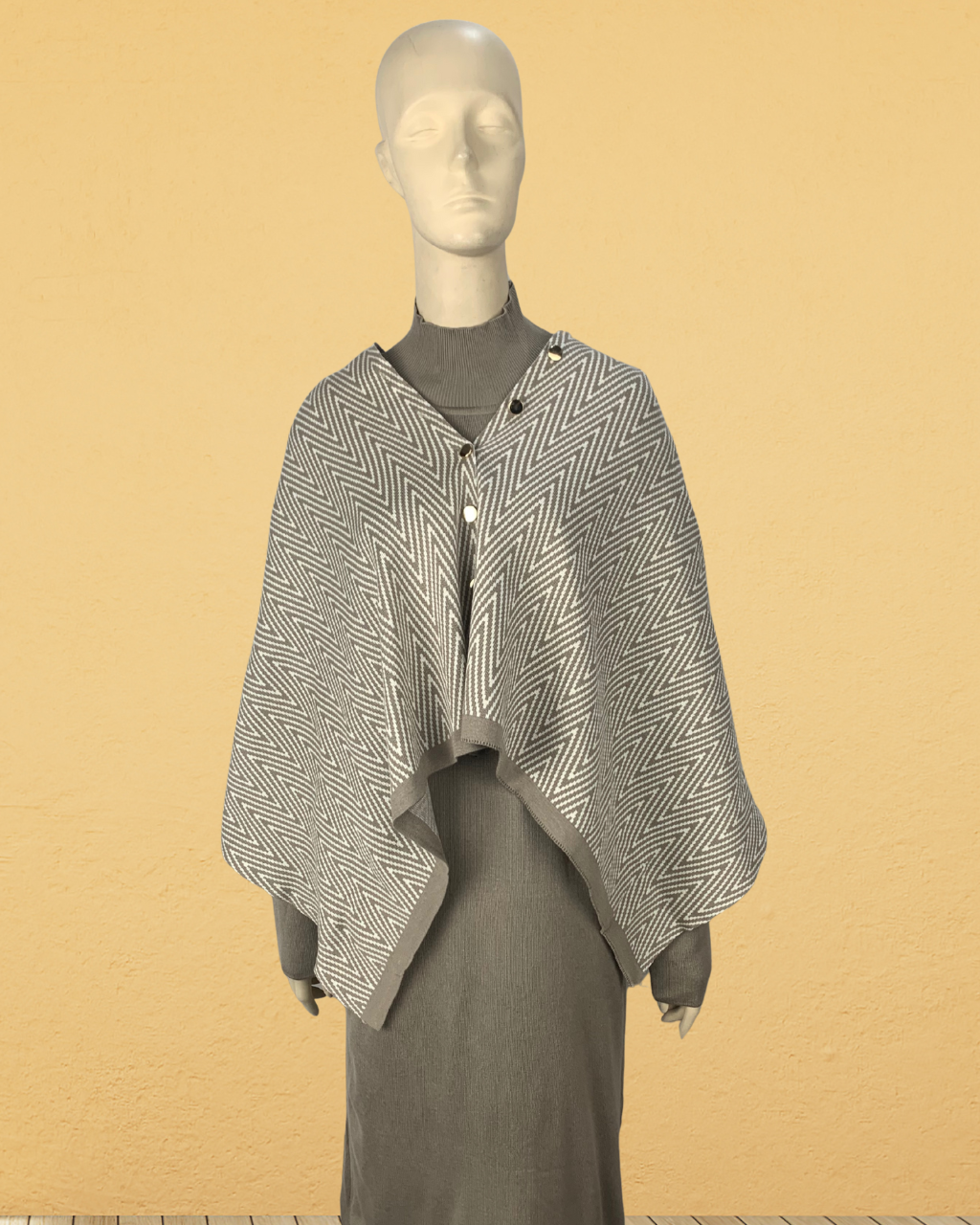 Stylish Long-Sleeve Dress & Shawl