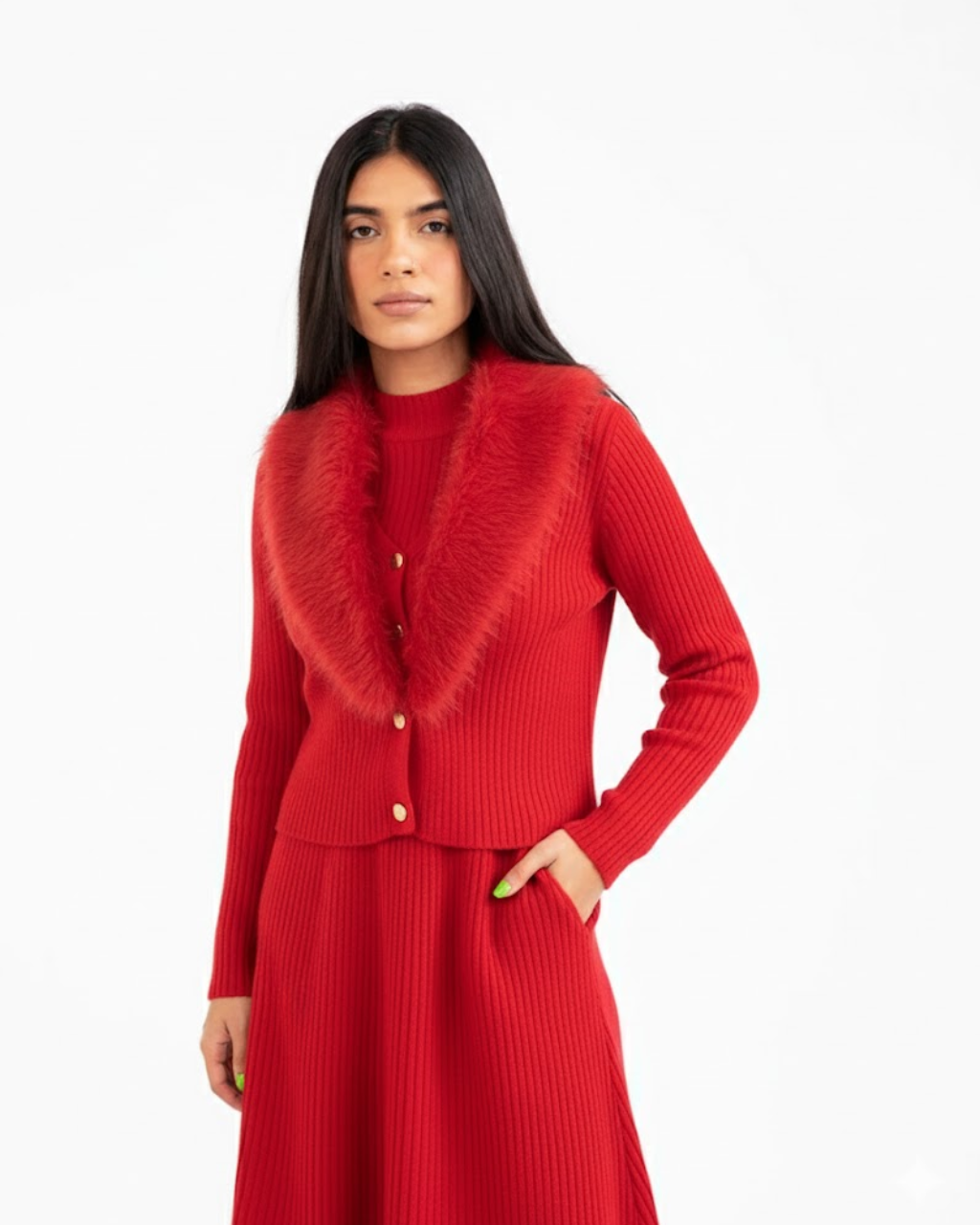 2-Piece Fur Co-ord Set