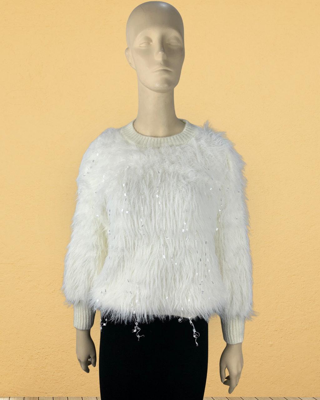 Fuzzy Knit Full Neck Sweater