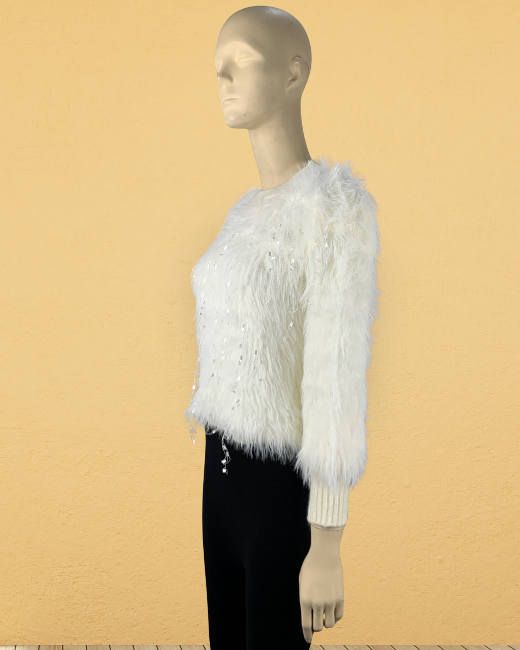 Fuzzy Knit Full Neck Sweater
