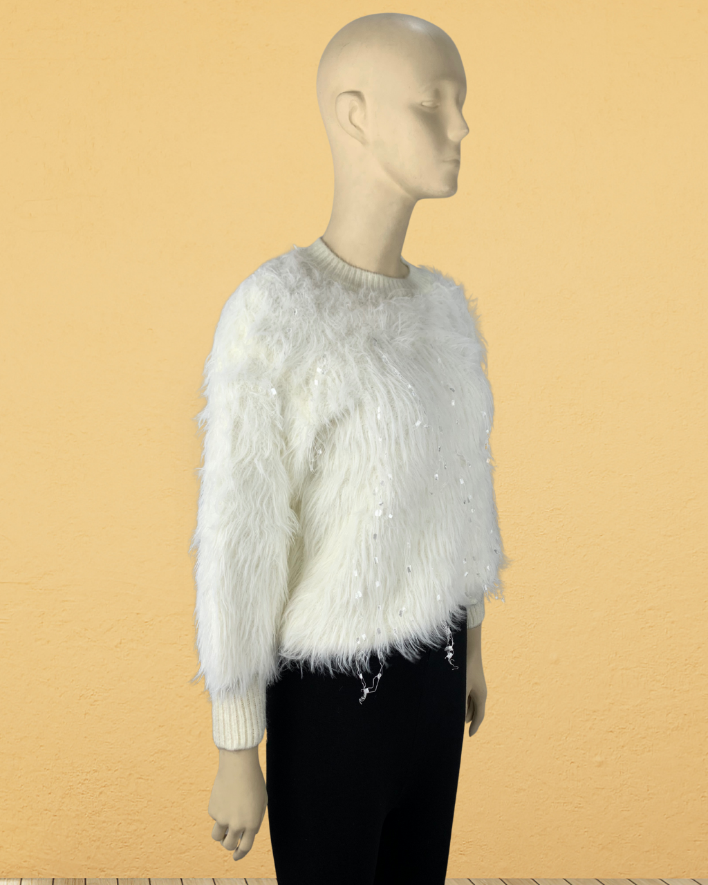 Fuzzy Knit Full Neck Sweater