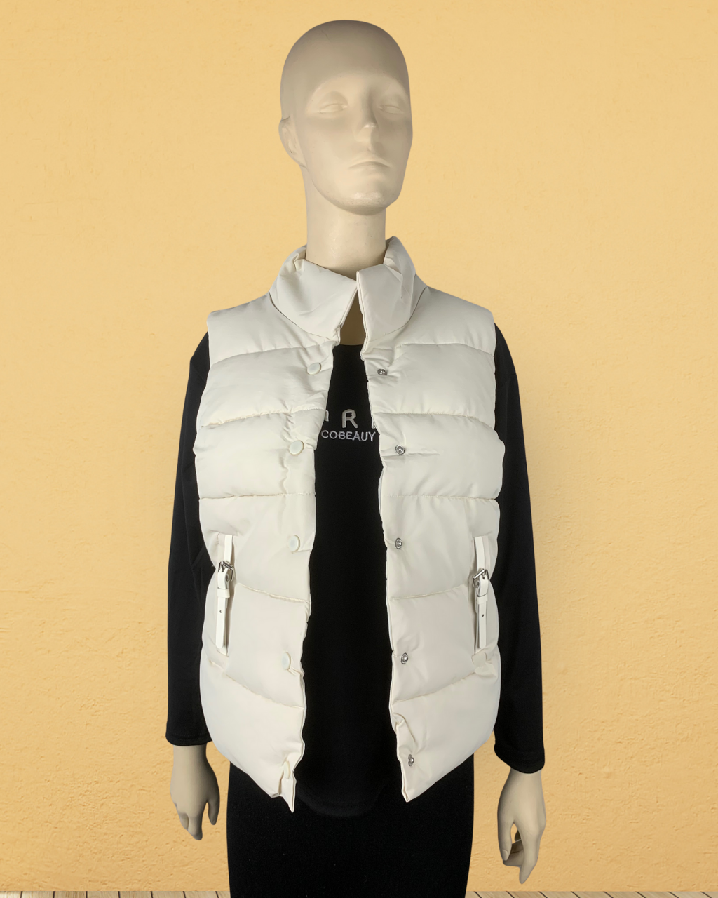 Sleeveless Polyester Buckle Jacket