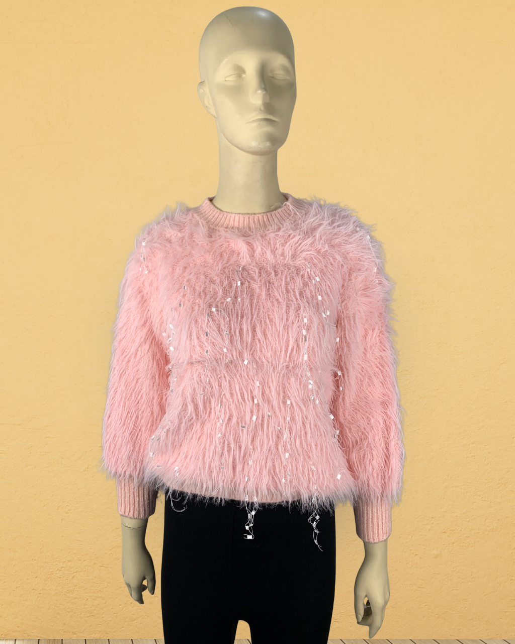 Fuzzy Knit Full Neck Sweater