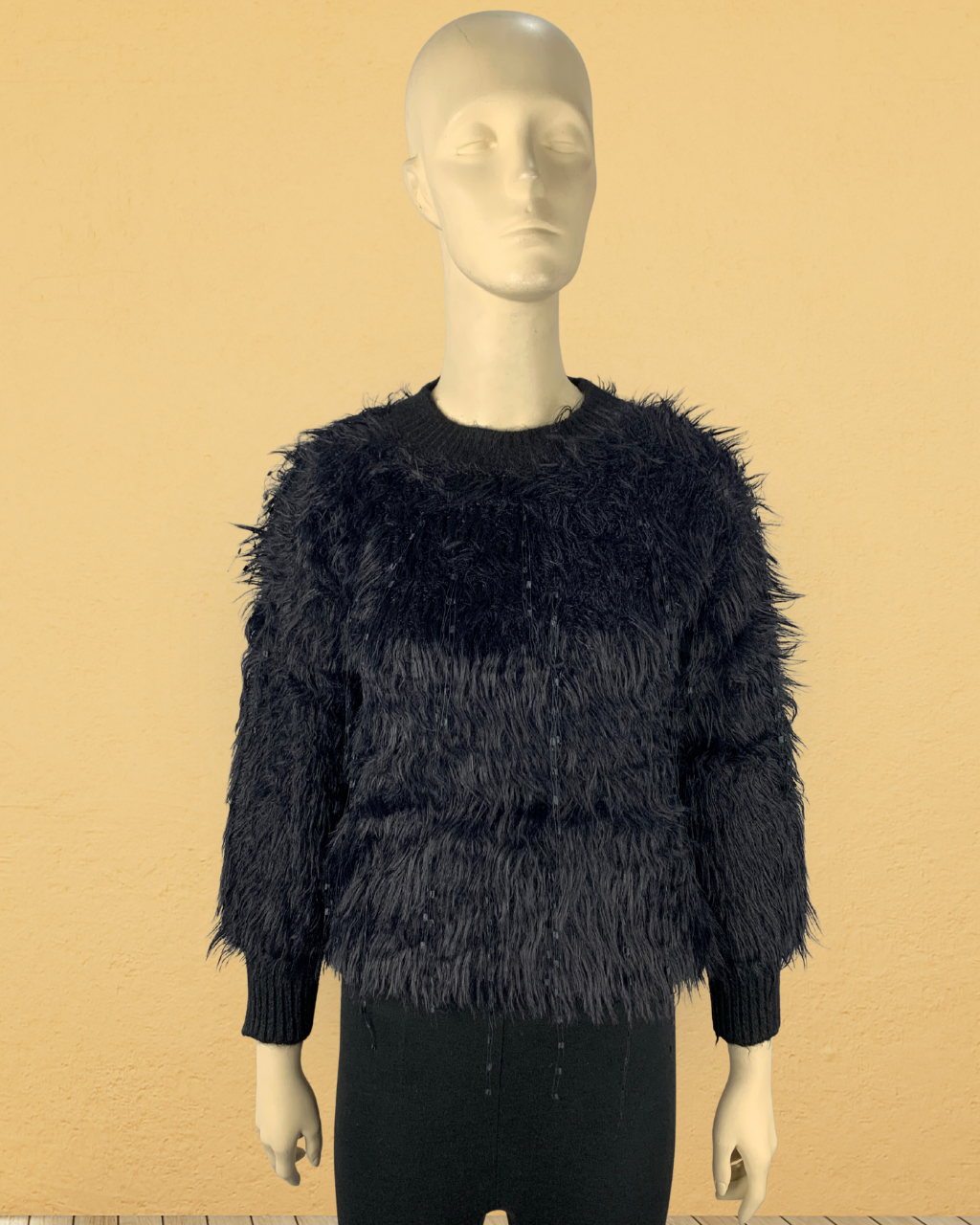 Fuzzy Knit Full Neck Sweater