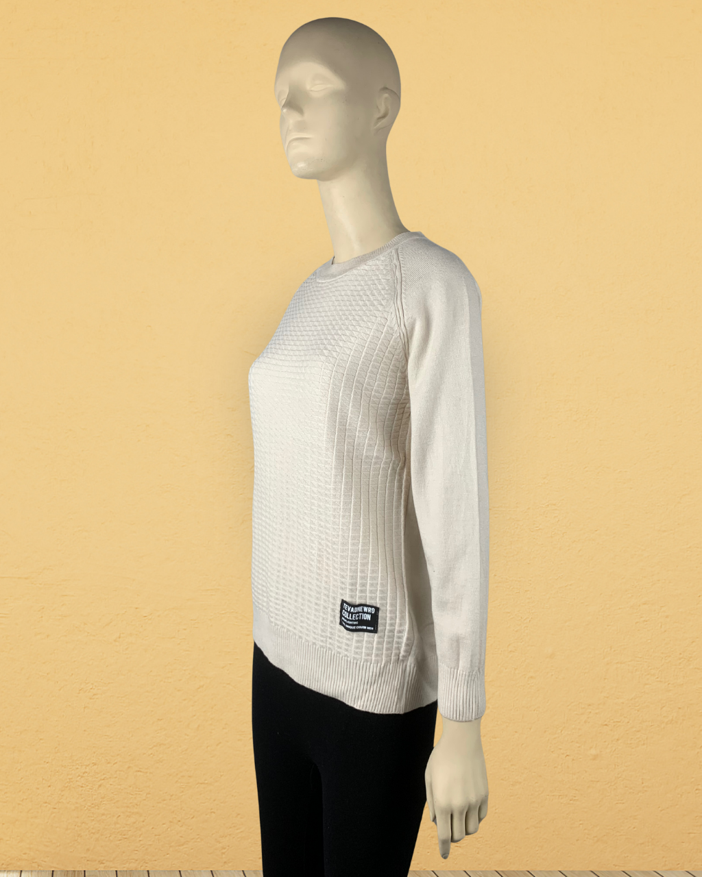Box Pattern Knit Sweater (No Zipper)
