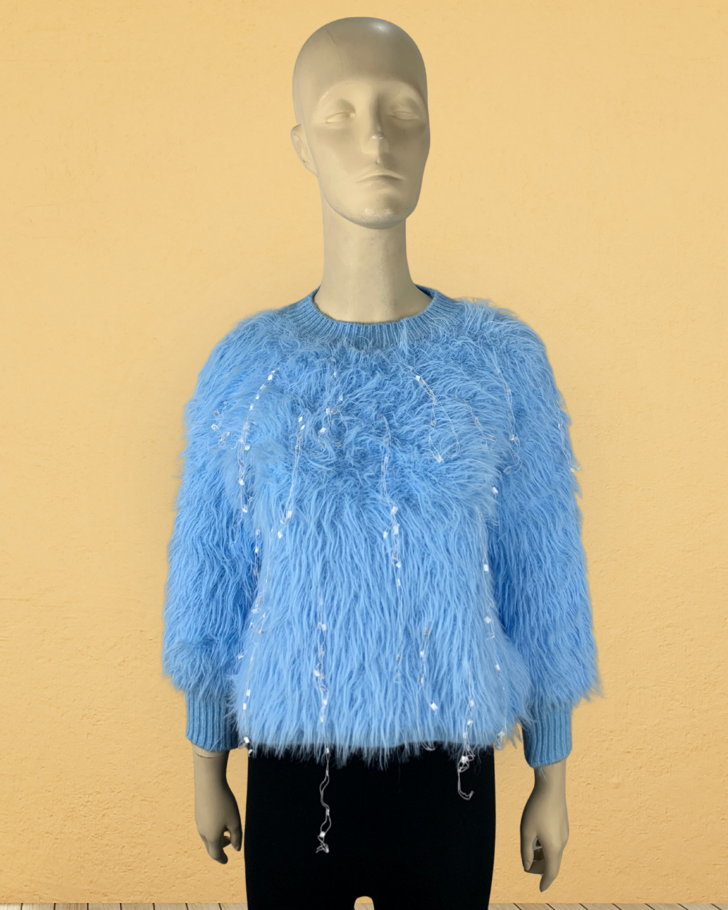 Fuzzy Knit Full Neck Sweater