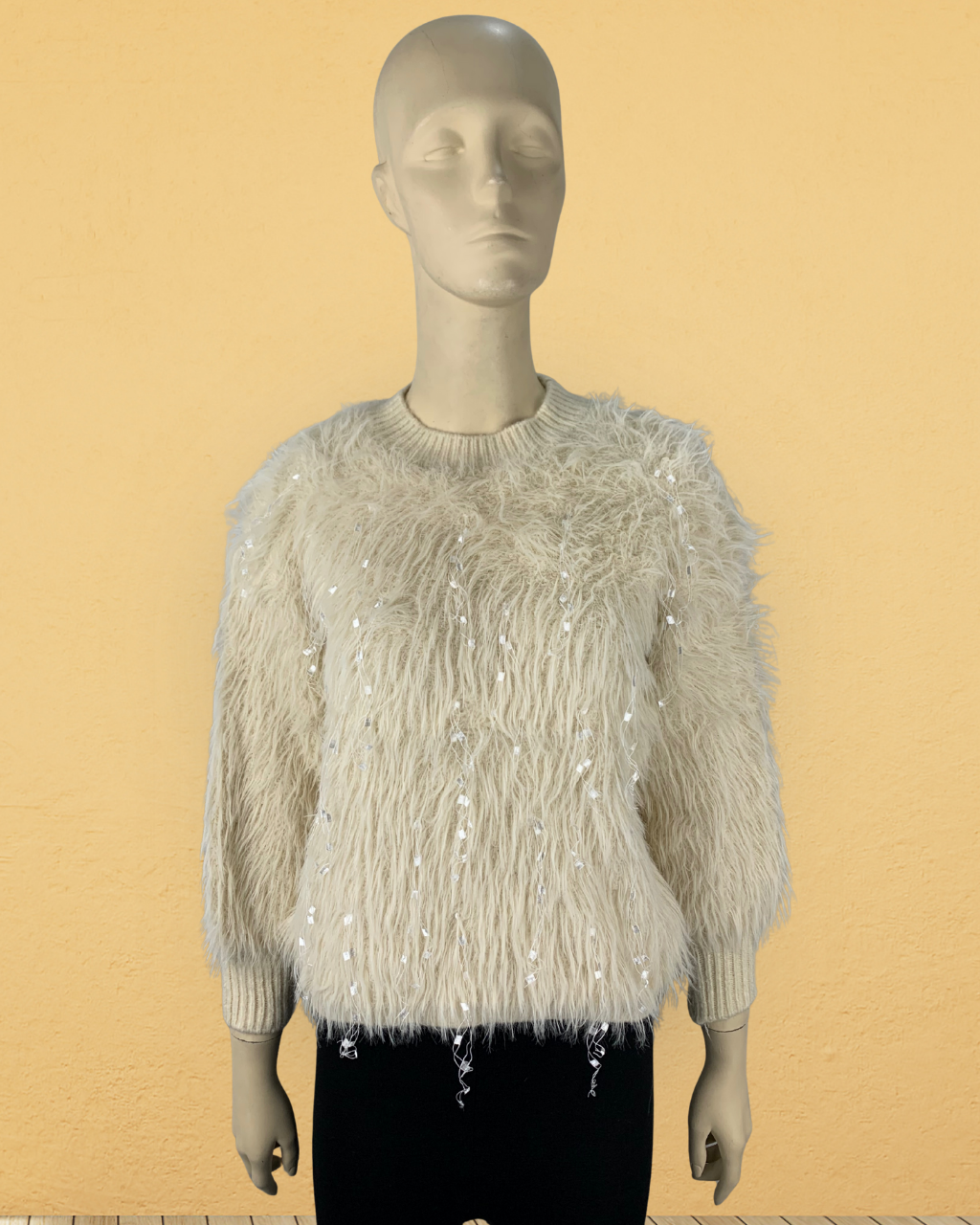 Fuzzy Knit Full Neck Sweater