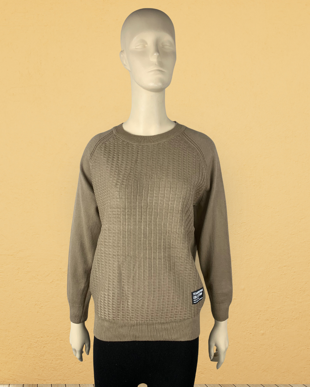 Box Pattern Knit Sweater (No Zipper)