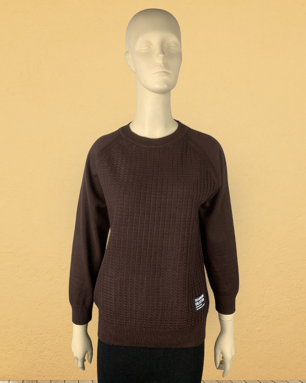 Box Pattern Knit Sweater (No Zipper)