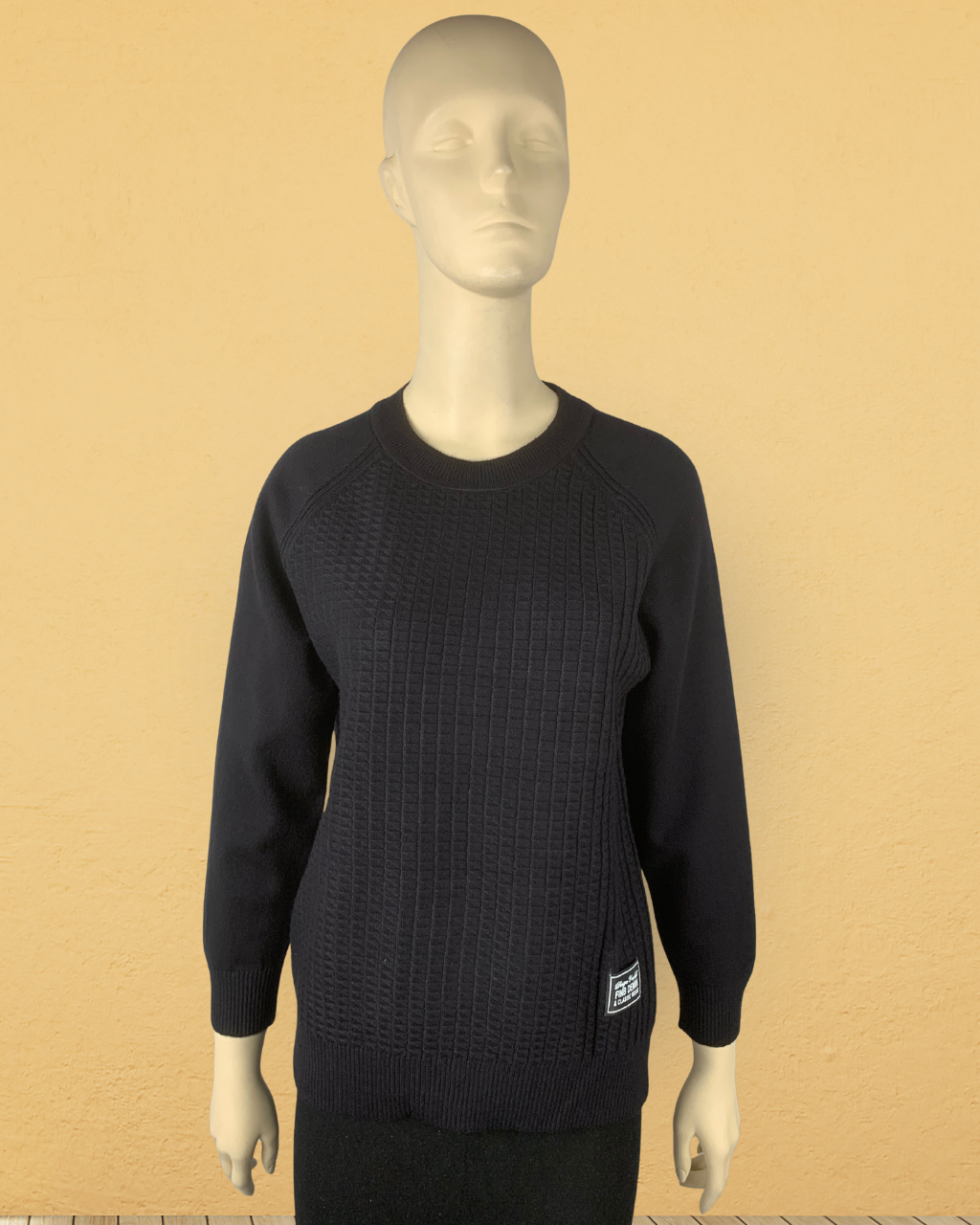 Box Pattern Knit Sweater (No Zipper)