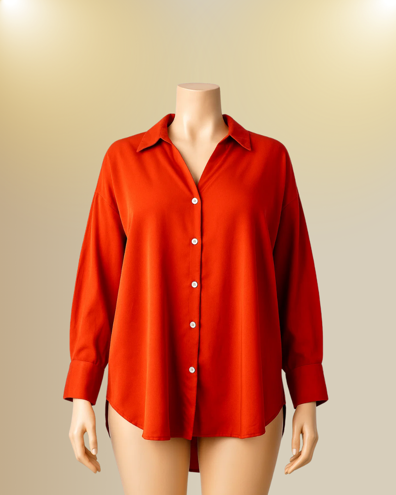 Down Shoulder Baggy Shirt
