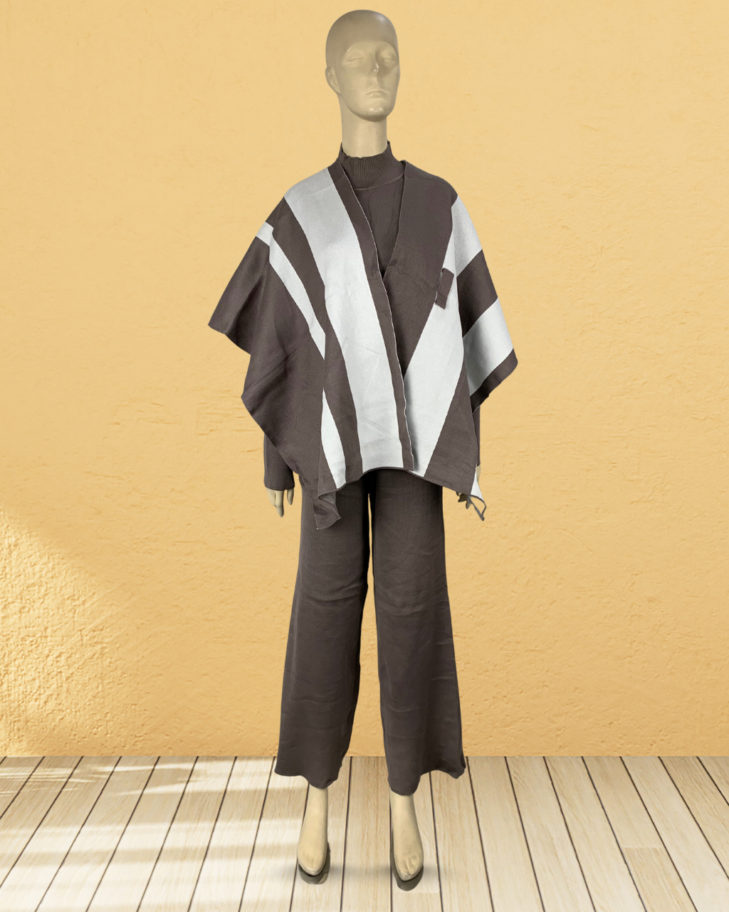 3 Piece Cozy Co-ord Set with Cap Shawl