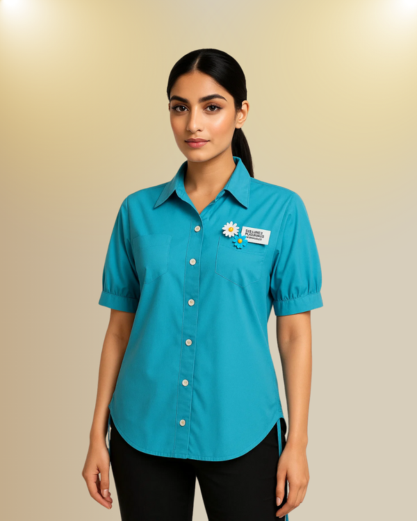 Turquoise Button-Up Shirt