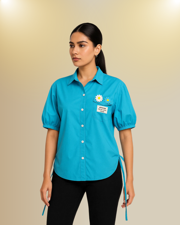 Turquoise Button-Up Shirt