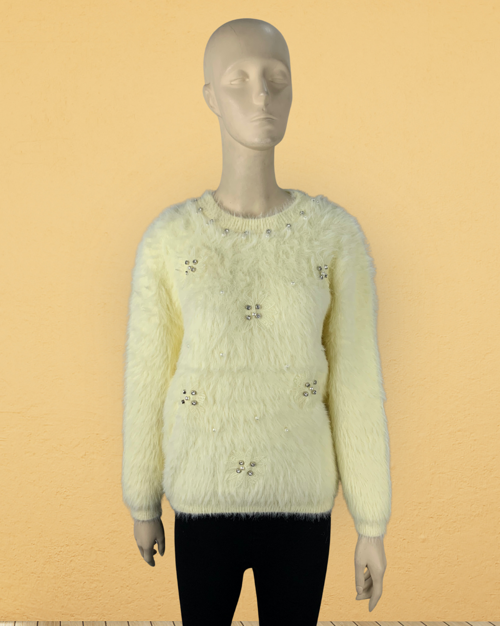 Fuzzy Knit Round Neck Sweater