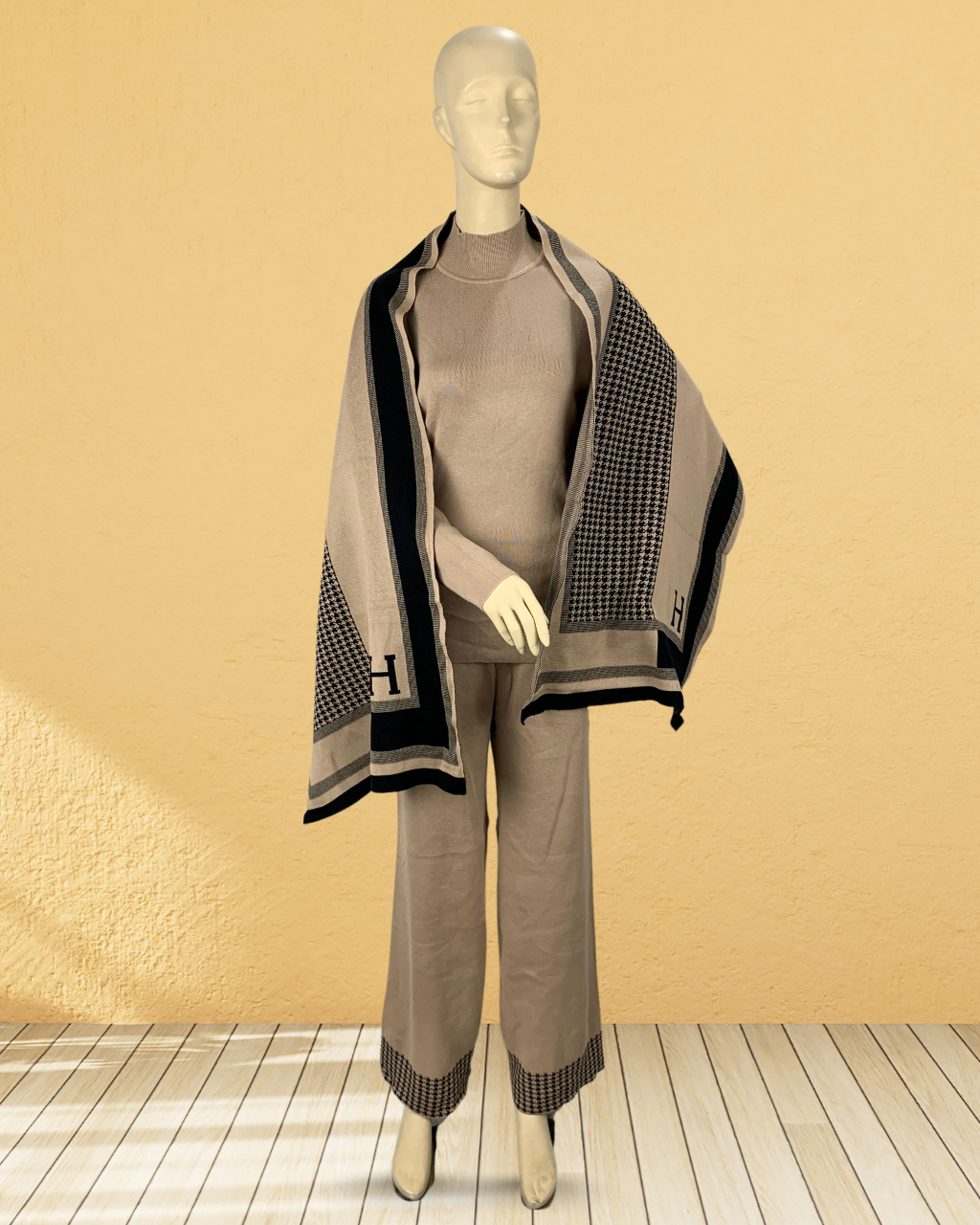 3 Piece Co-Ord Set with Shawl