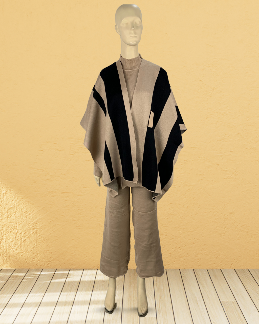 3 Piece Cozy Co-ord Set with Cap Shawl