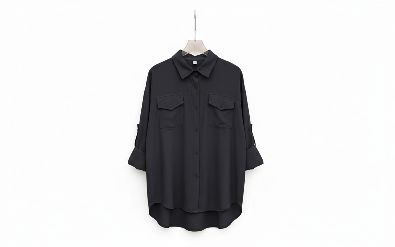Collar Shirt Double Pocket
