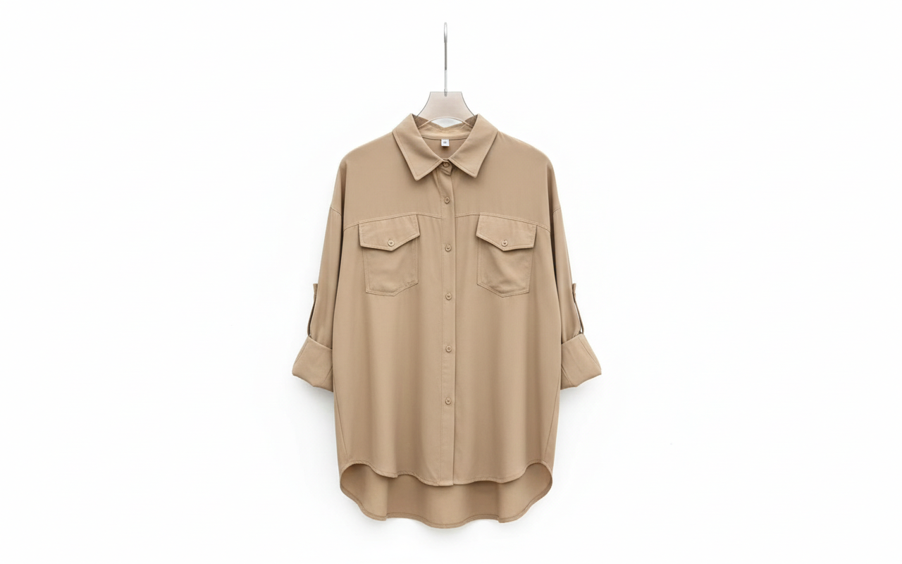 Collar Shirt Double Pocket