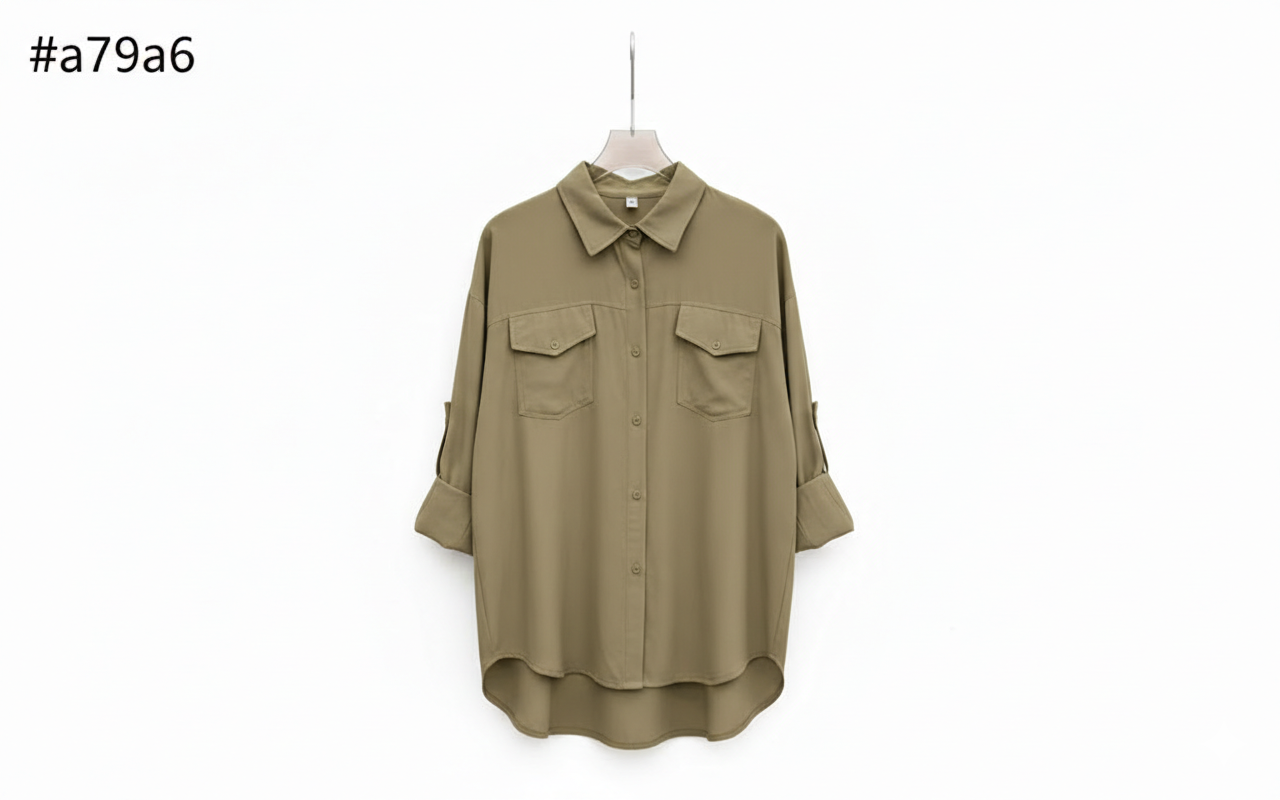 Collar Shirt Double Pocket
