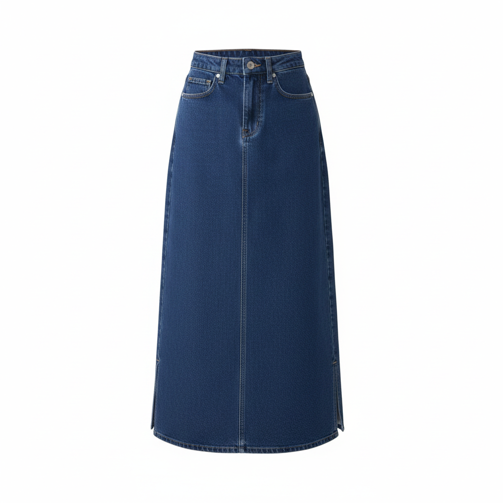 Denim Skirt Side Cut