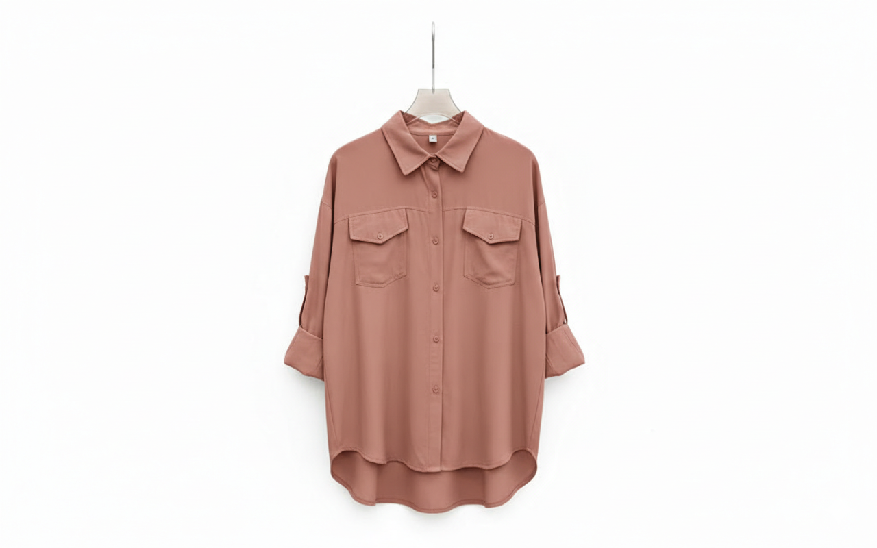 Collar Shirt Double Pocket
