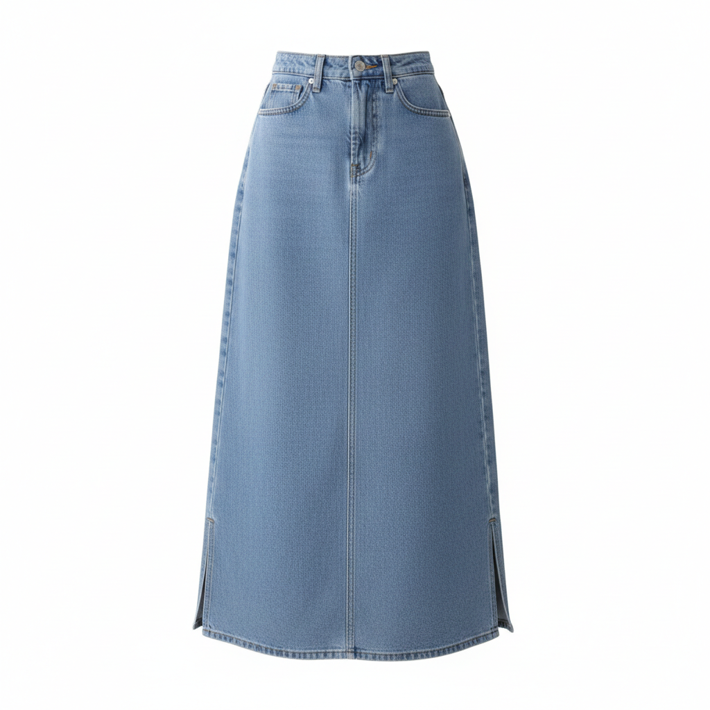 Denim Skirt Side Cut