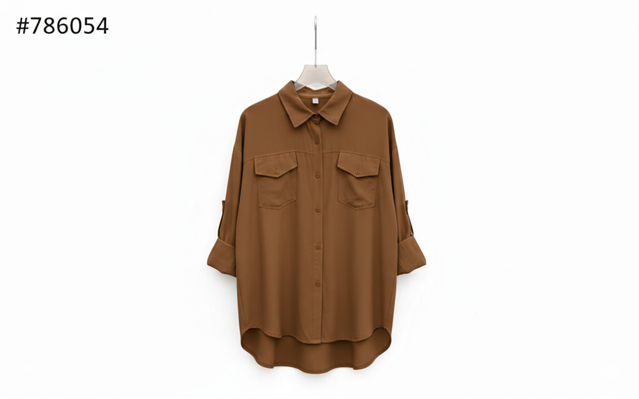 Collar Shirt Double Pocket