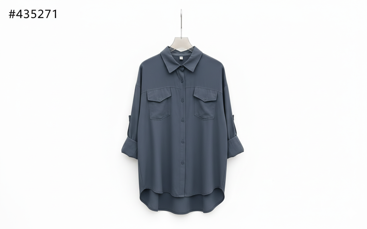 Collar Shirt Double Pocket