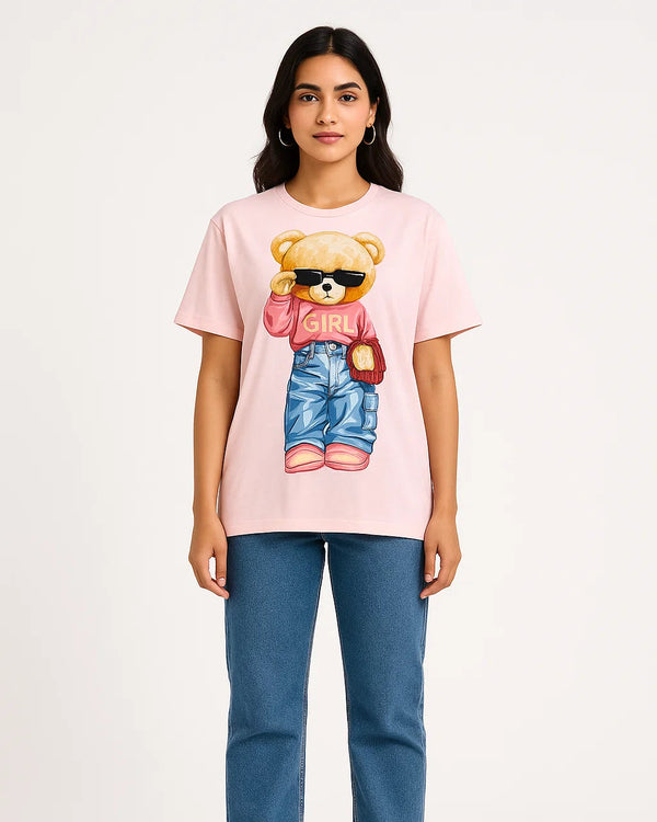 Pink Oversized Graphic T-shirt 