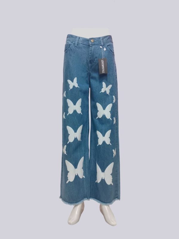 LMS Butterfly Print Wide-Leg Jeans - Image 4