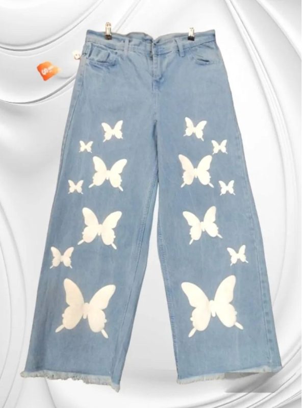 LMS Butterfly Print Wide-Leg Jeans - Image 2